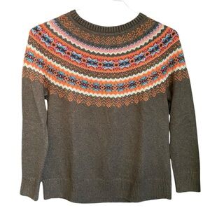 Talbots Green Fair Isle Sweater Size Medium Petite